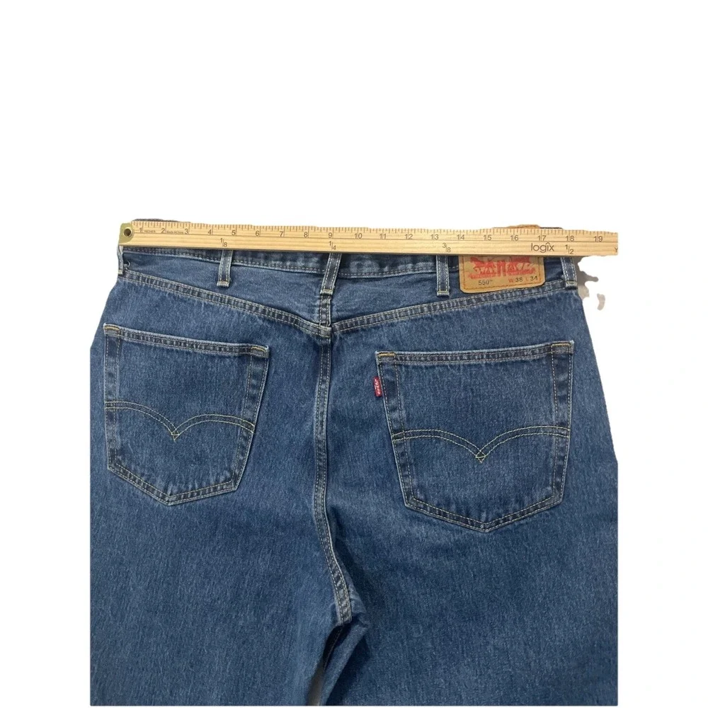 Levis‎ 550 Jeans Mens 38x34 Blue Relaxed Tapered Mid Rise Medium Wash Denim EUC